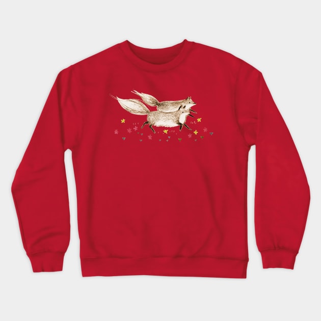 Running Foxes Crewneck Sweatshirt by Sophie Corrigan